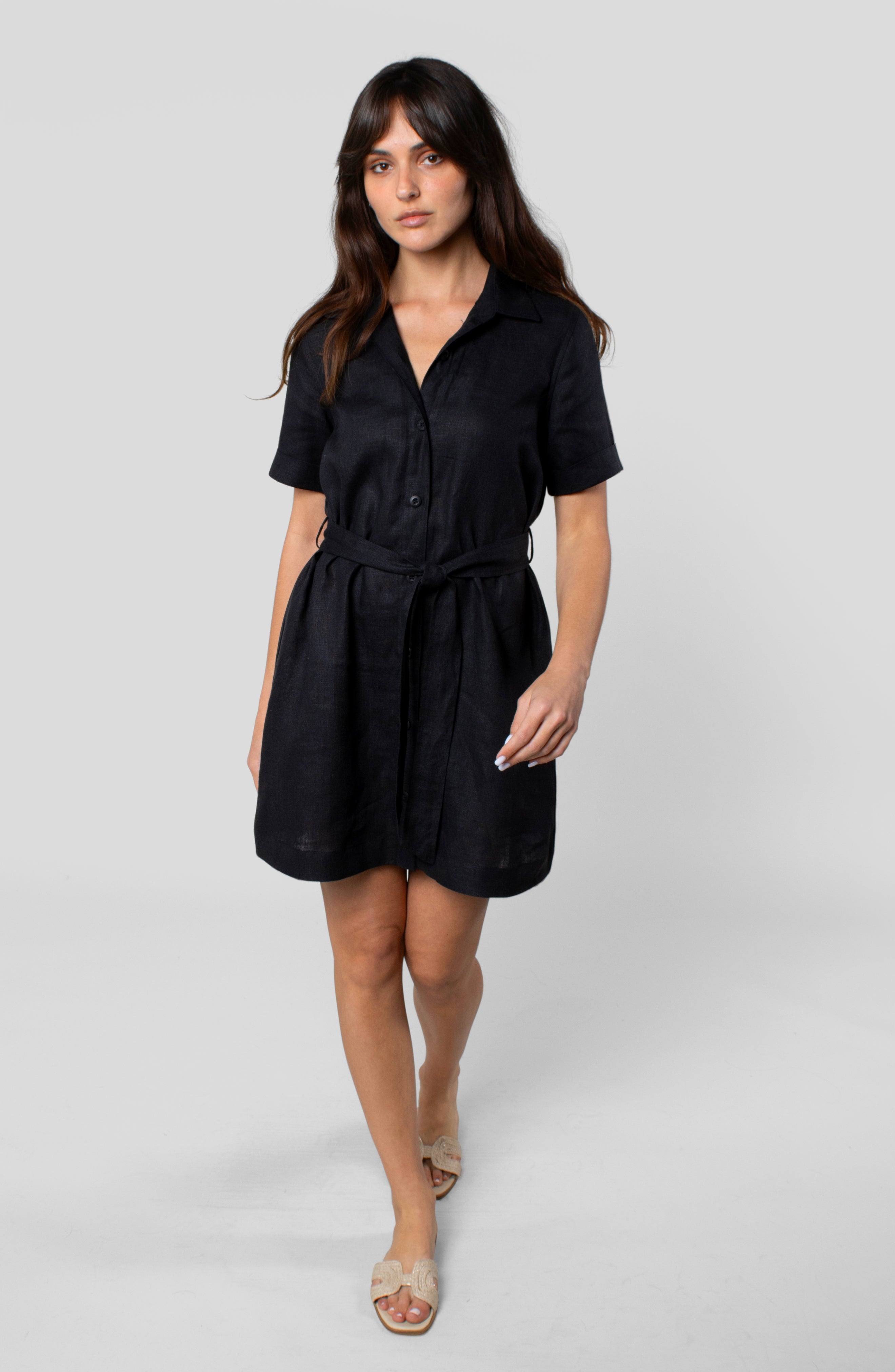 LINEN MONTAGE DRESS