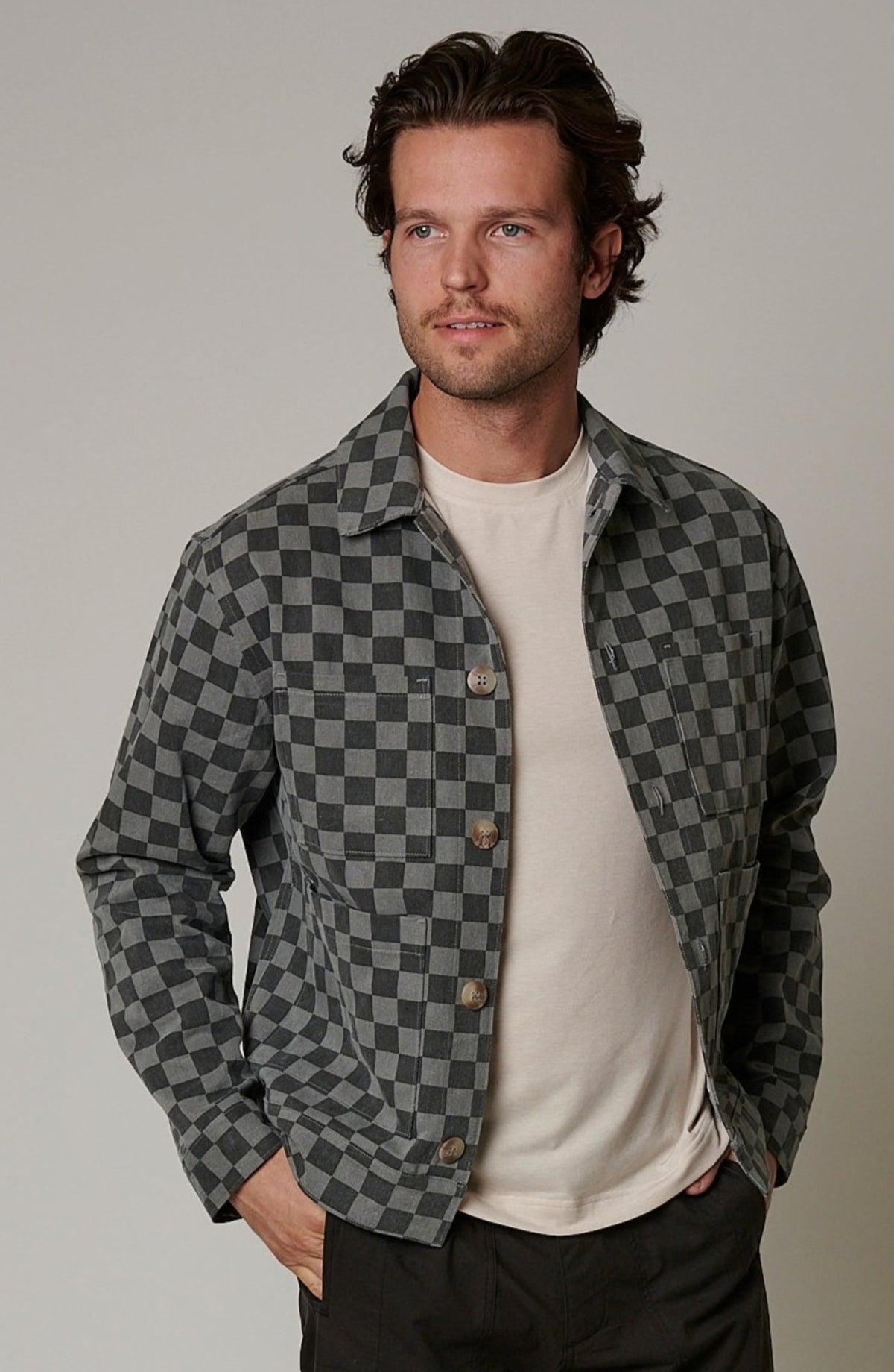 CHARCOAL CHECKMATE RANCH JACKET