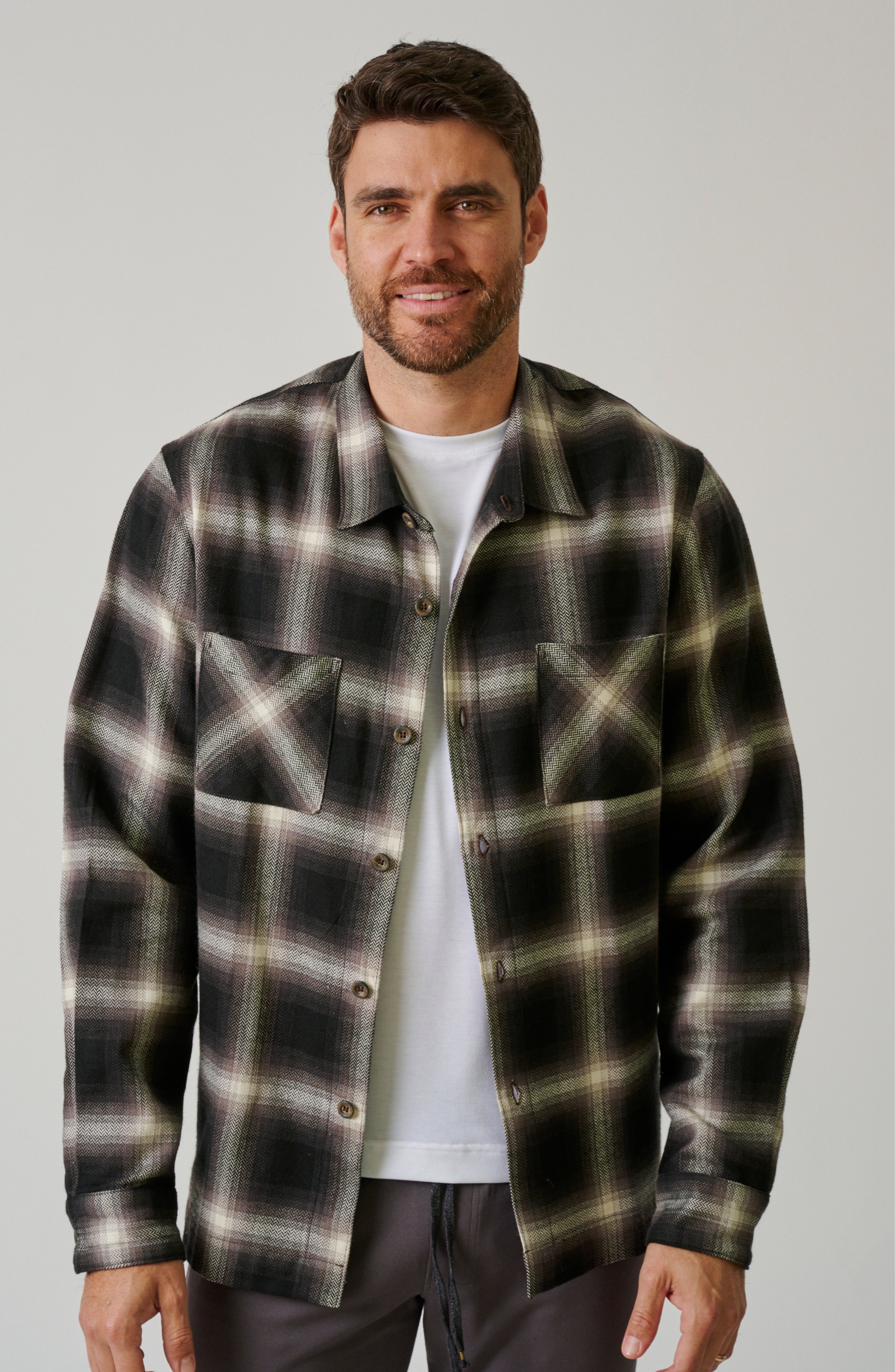 WOLF COTTON FLANNEL BUTTON UP