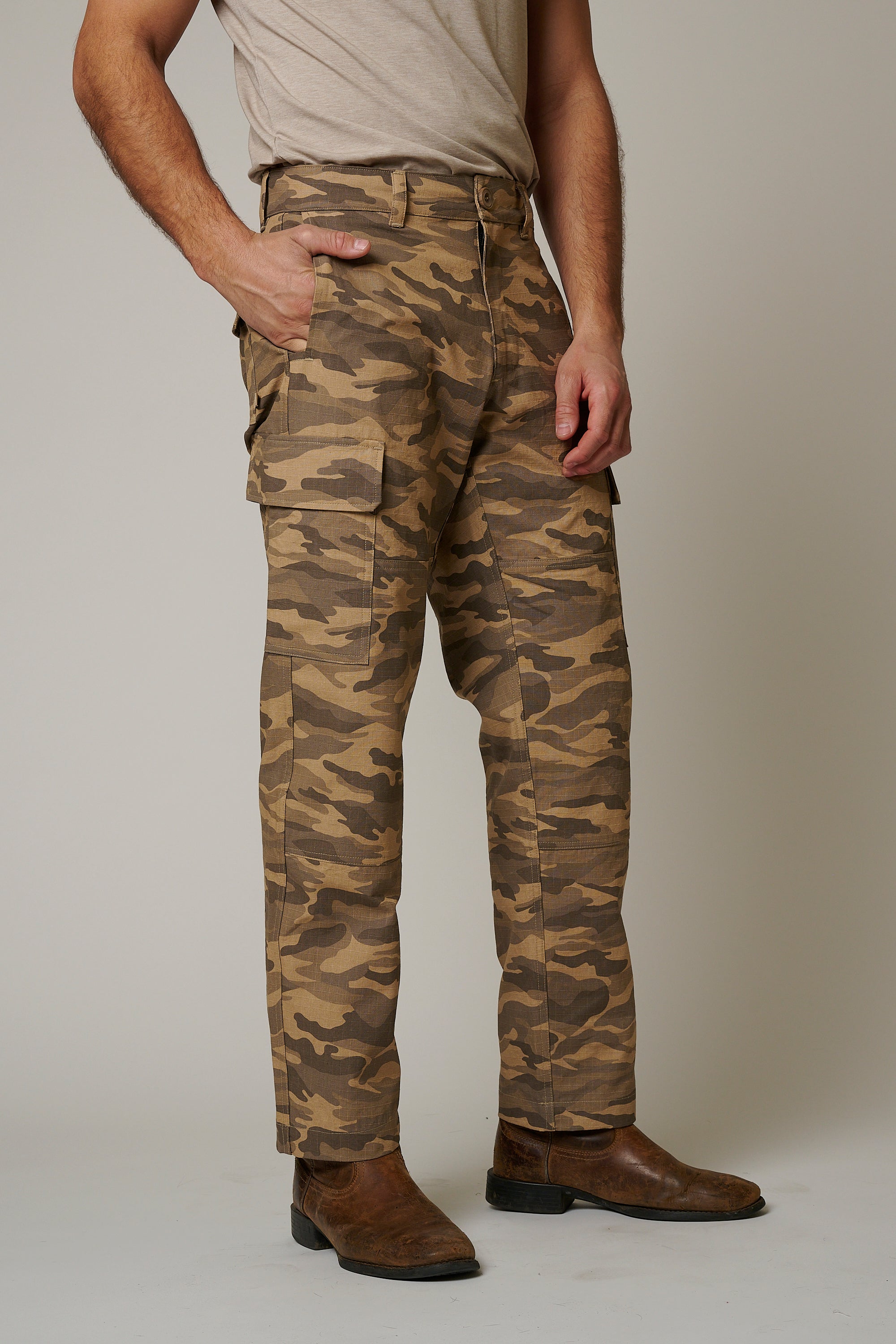 RIPSTOP CARGO CAMO PANTS