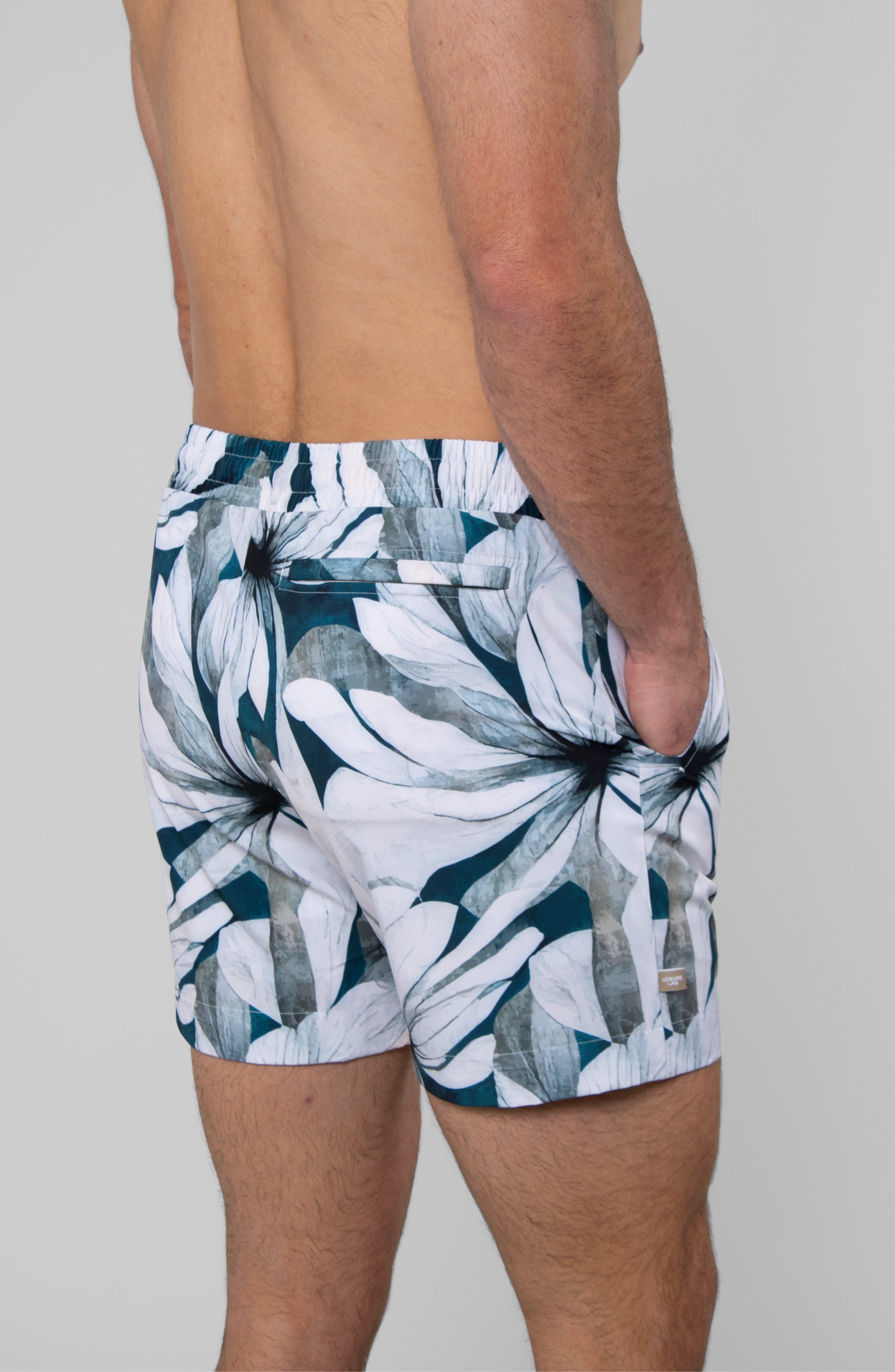 WHITE LOTUS SWIM TRUNK