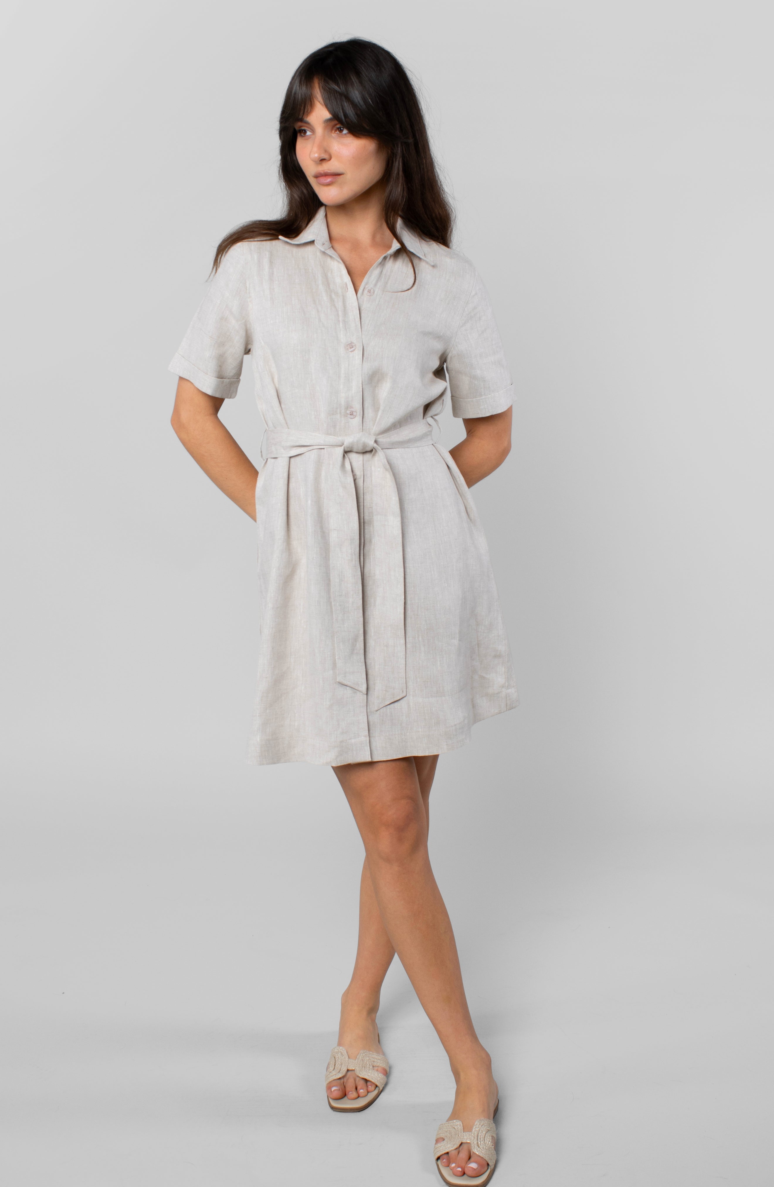 LINEN MONTAGE DRESS