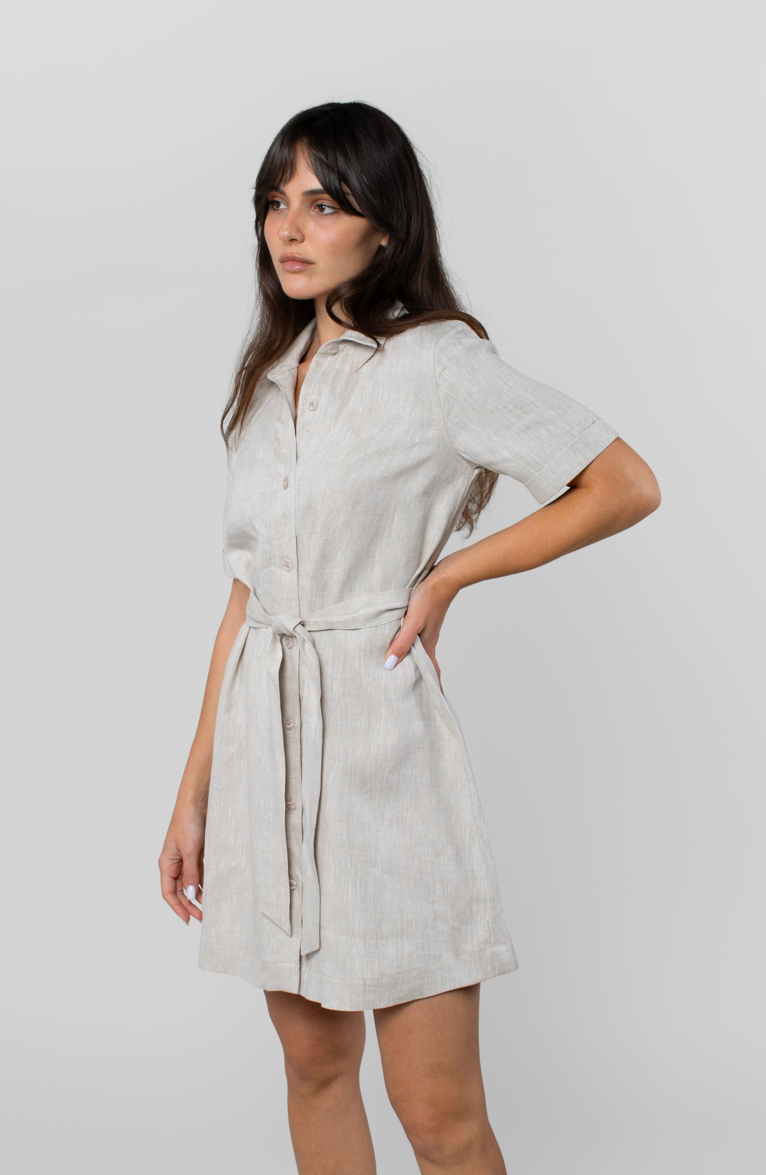 LINEN MONTAGE DRESS