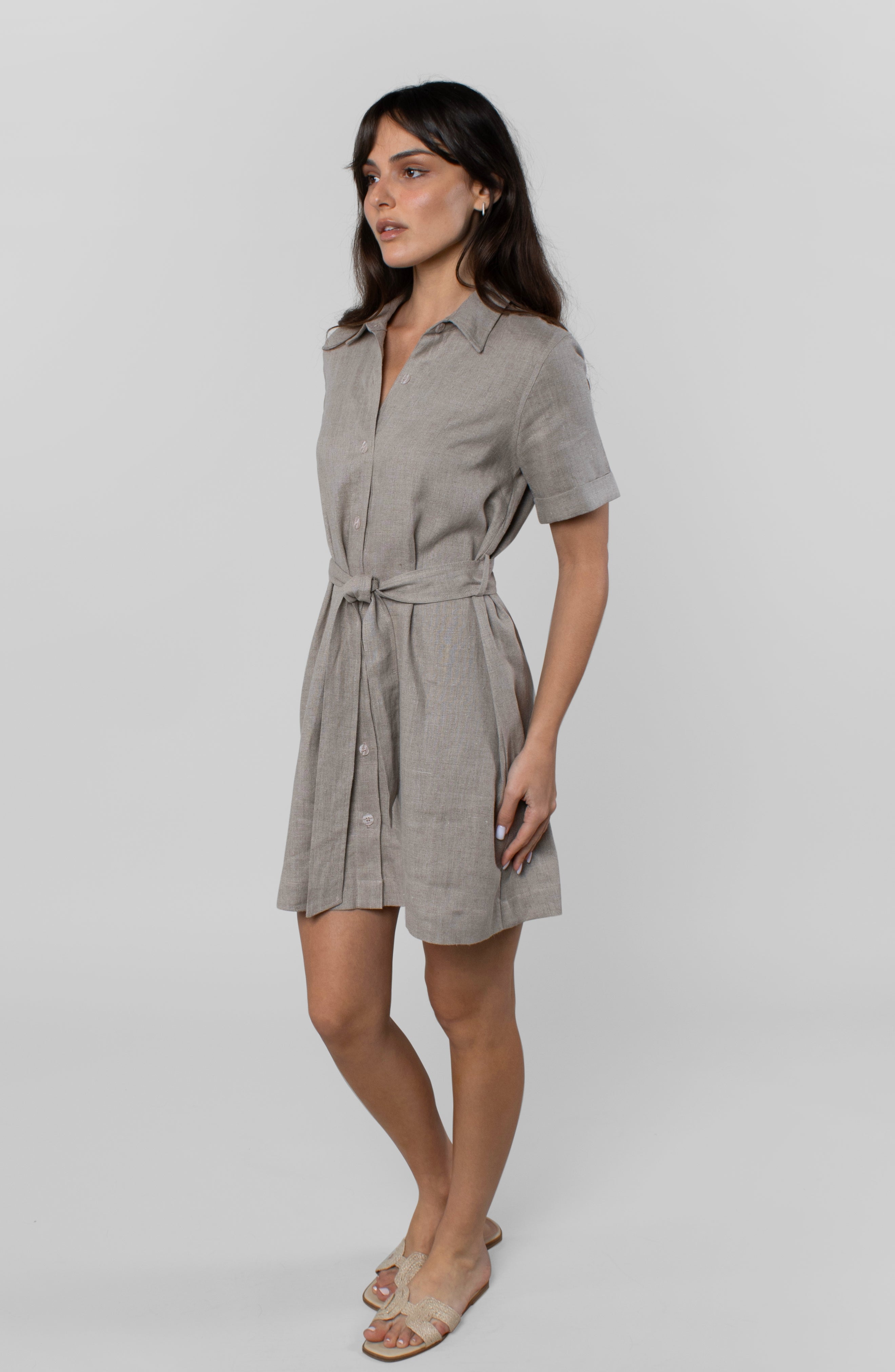LINEN MONTAGE DRESS