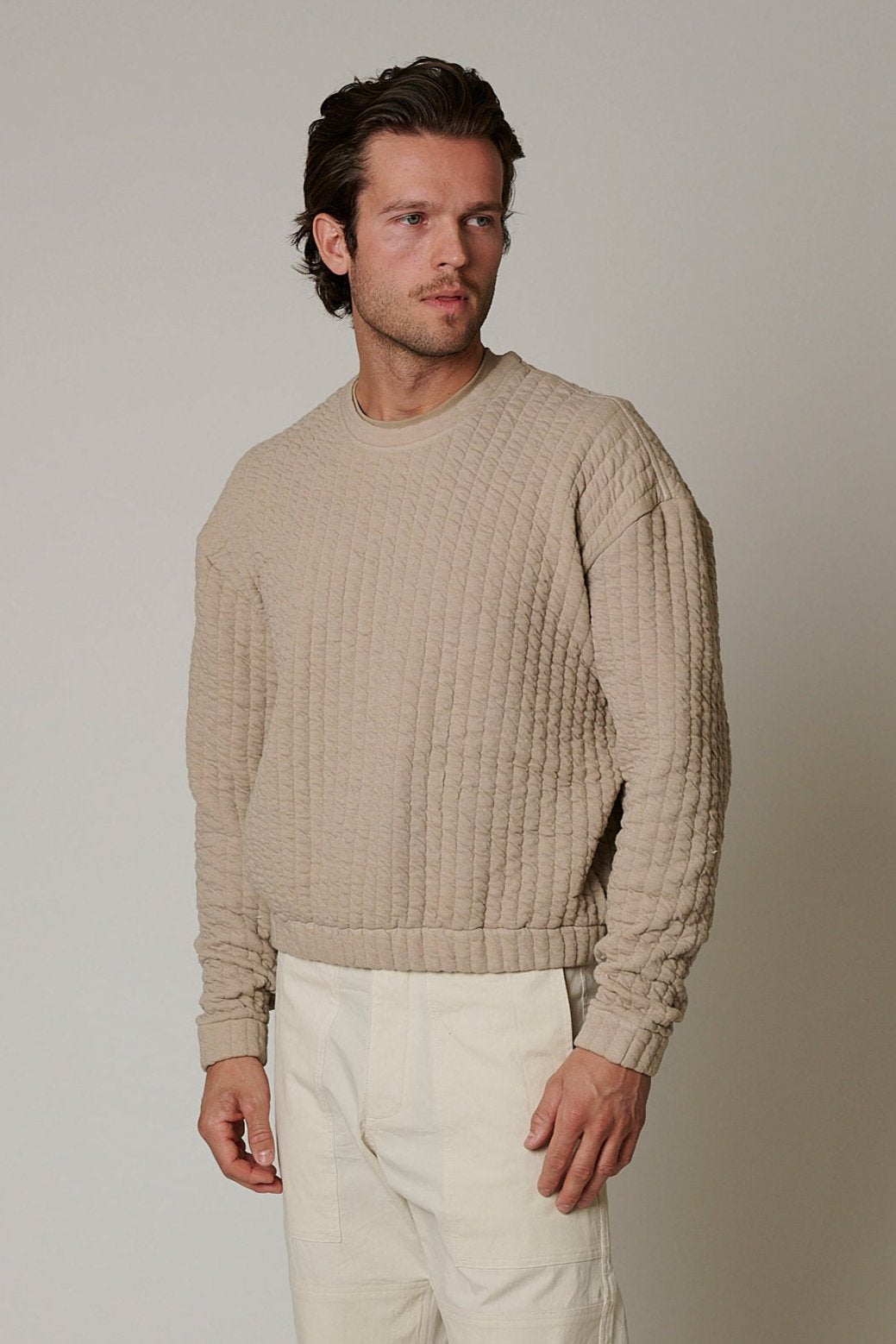 QUILT CREWNECK SWEATER