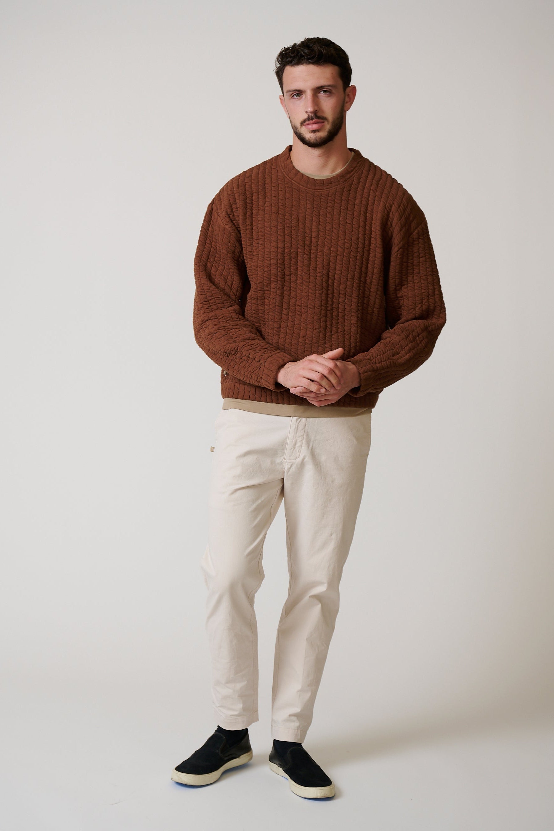 QUILT CREWNECK SWEATER