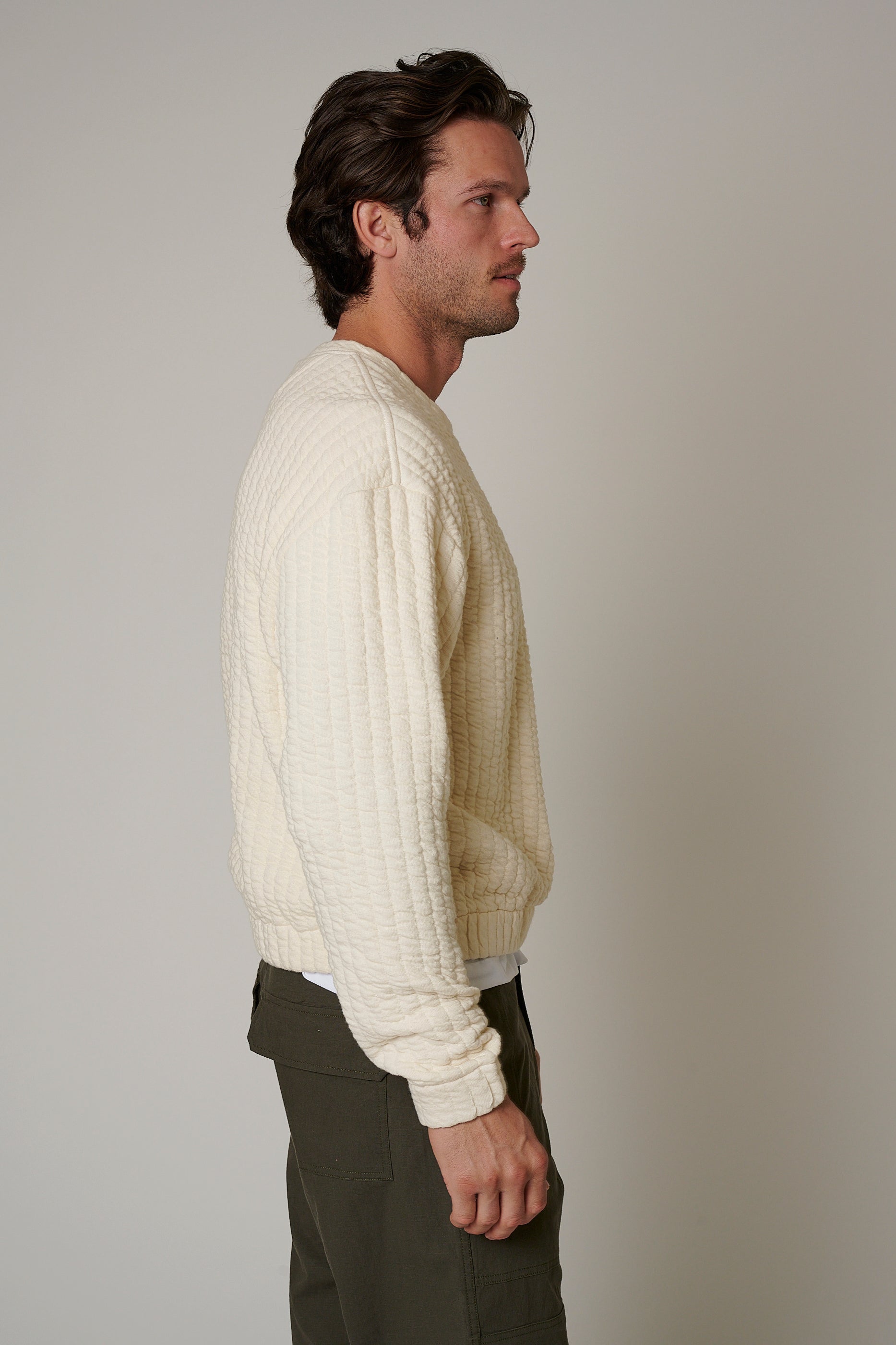QUILT CREWNECK SWEATER