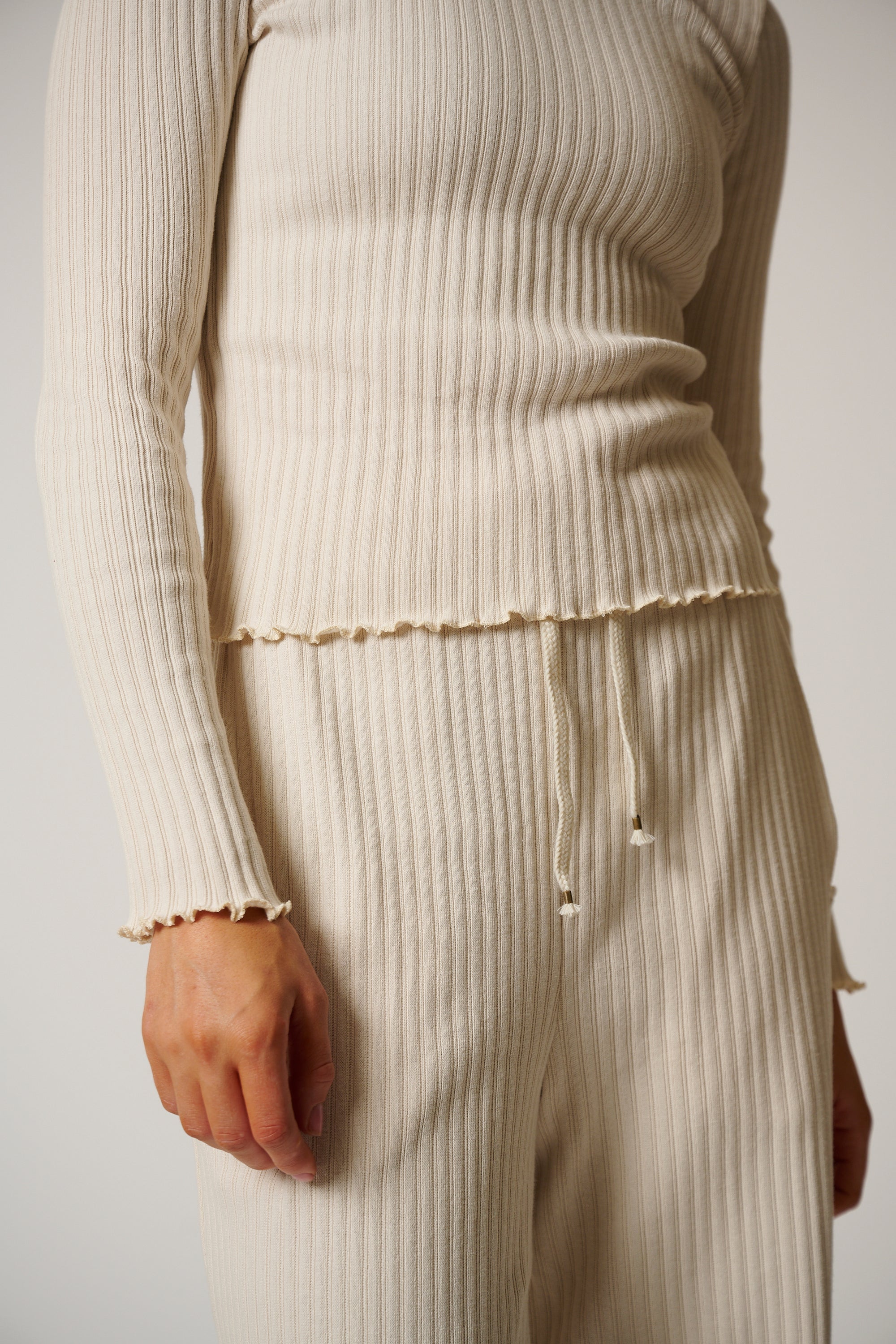 COTTON RIB PALAZZO PANT