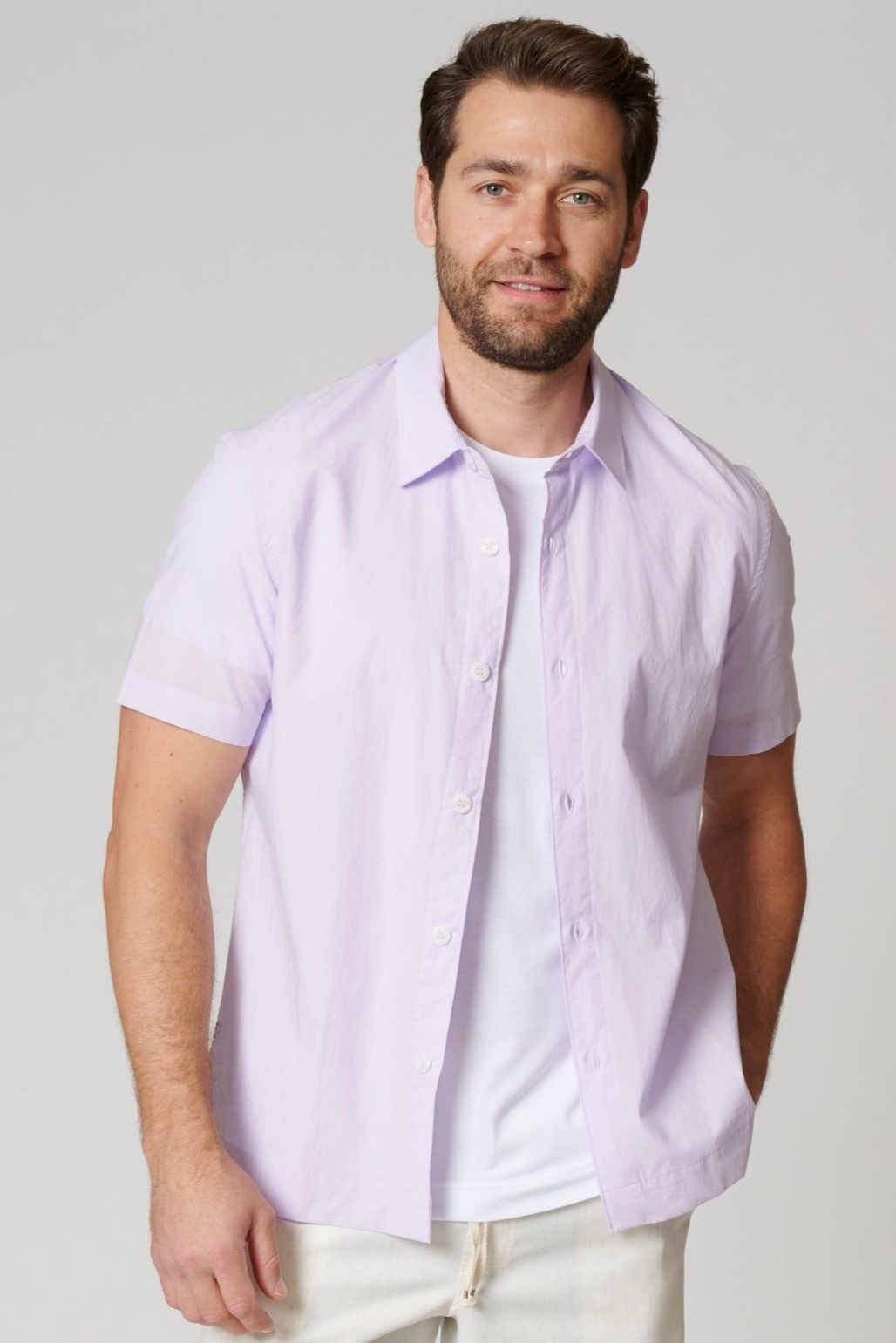 SHORT SLEEVE COTTON BUTTON UP