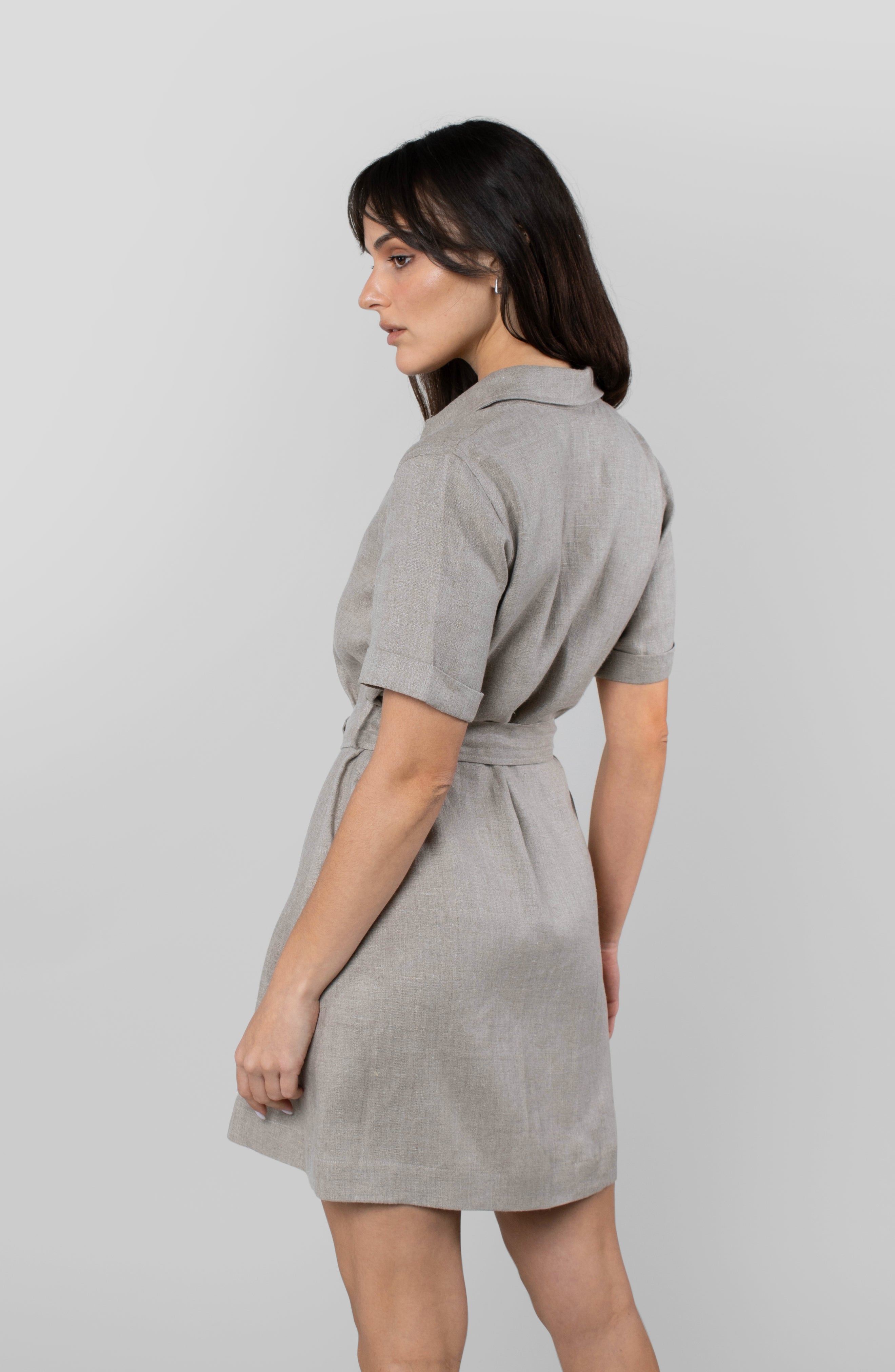 LINEN MONTAGE DRESS