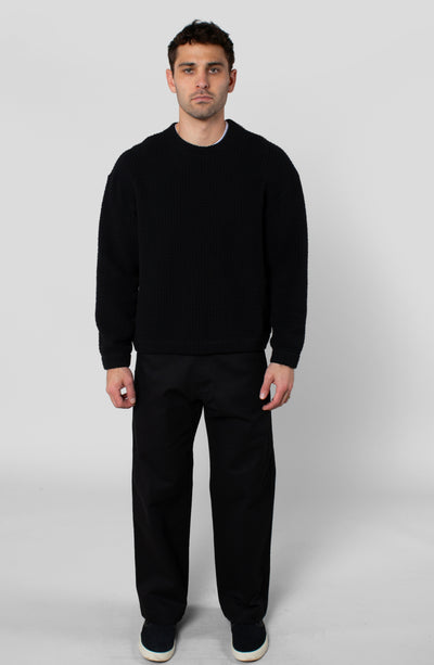 COZY QUILT CREWNECK SWEATER
