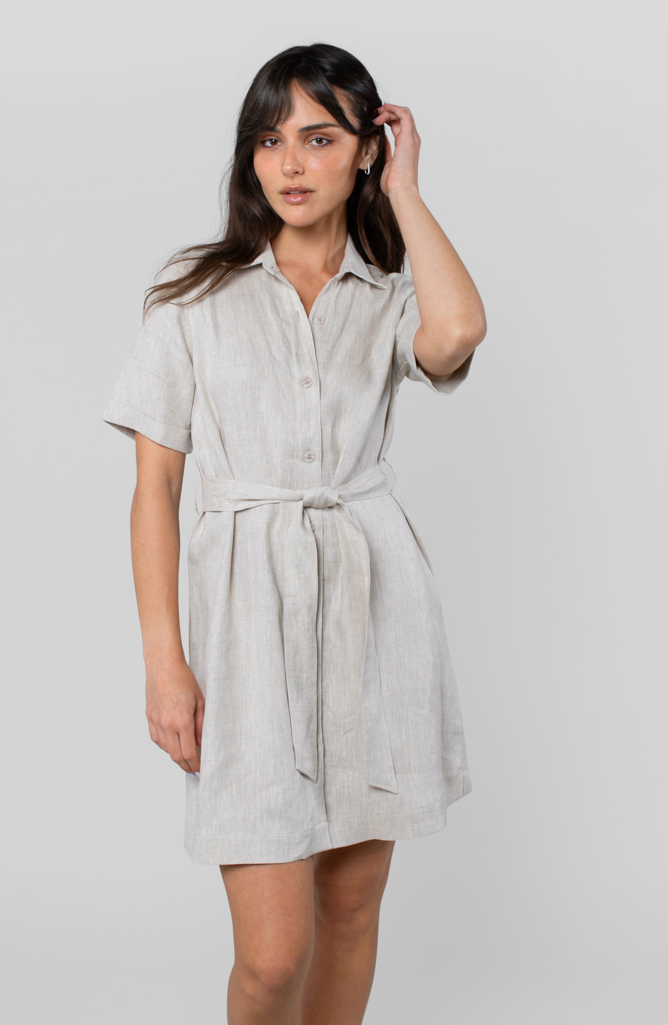 LINEN MONTAGE DRESS