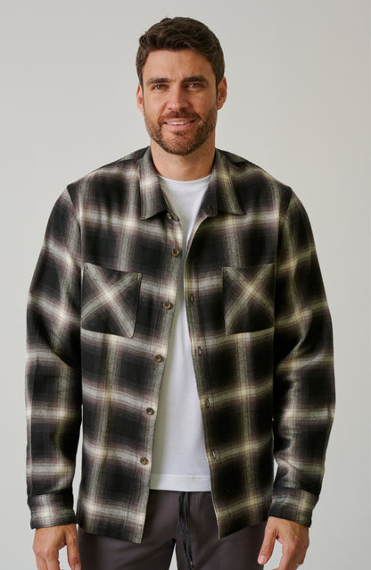 WOLF COTTON FLANNEL BUTTON UP