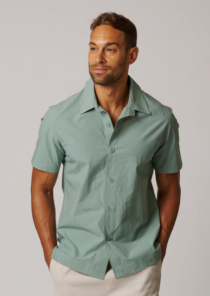 SHORT SLEEVE COTTON BUTTON UP