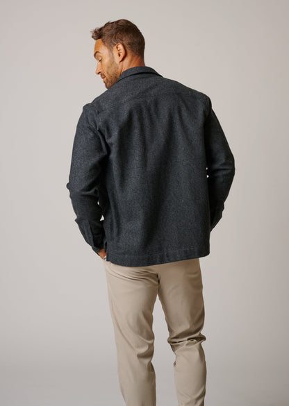 COTTON TWEED LONG SLEEVE BUTTON UP