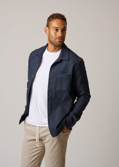 COTTON TWEED LONG SLEEVE BUTTON UP