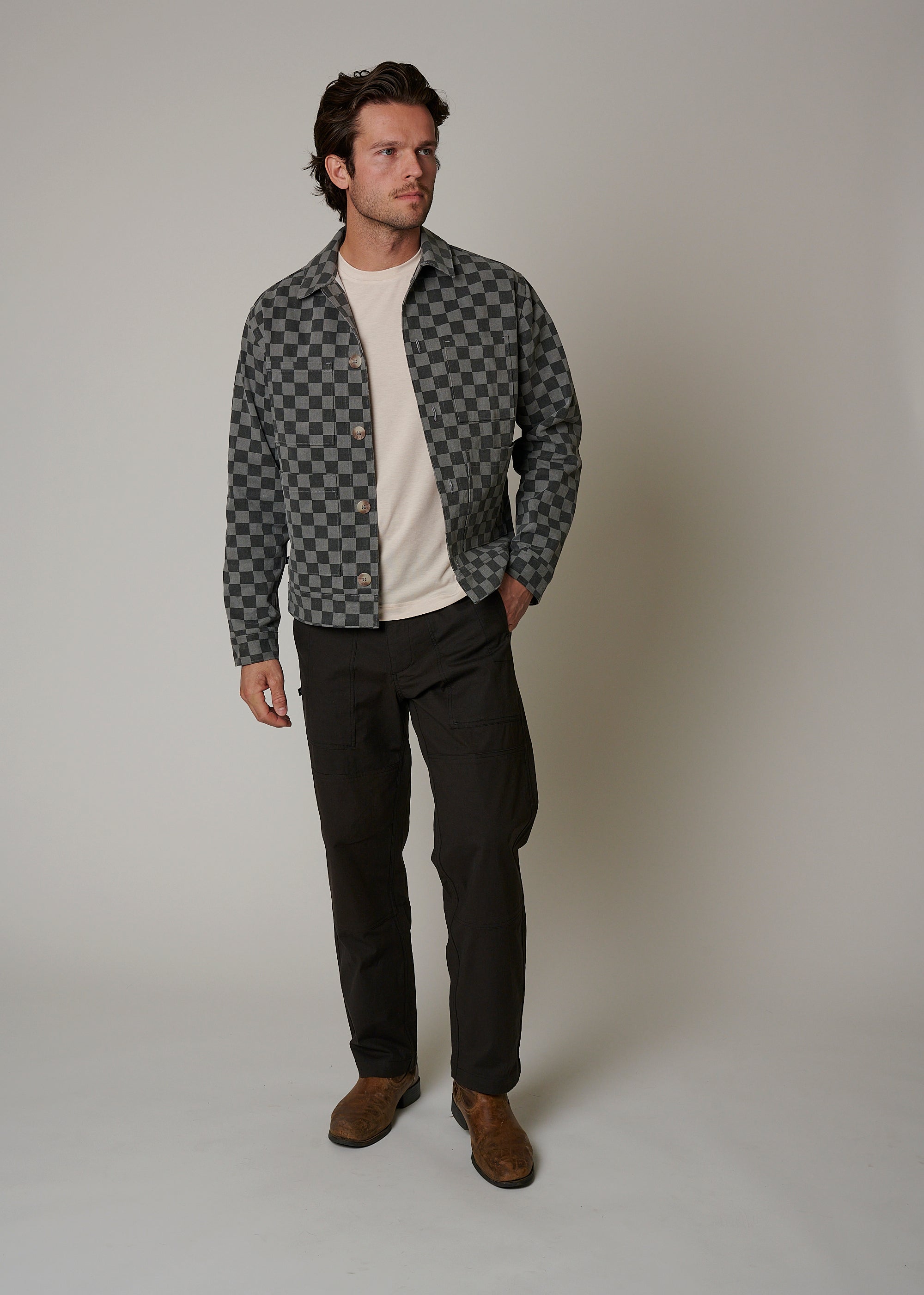CHARCOAL CHECKMATE RANCH JACKET