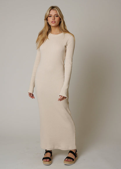 MAXI LONG SLEEVE RIB DRESS