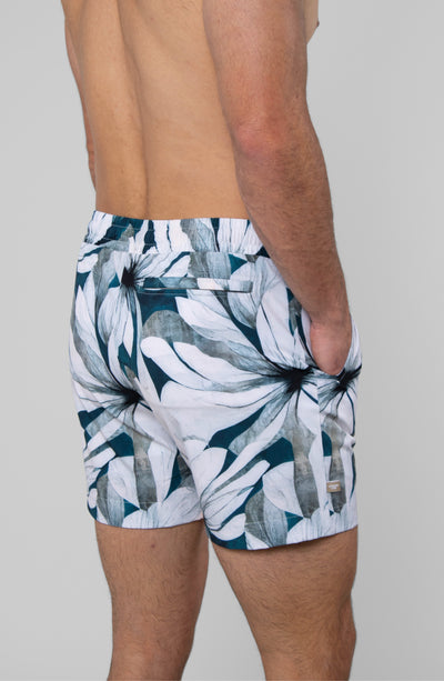 WHITE LOTUS SWIM TRUNK