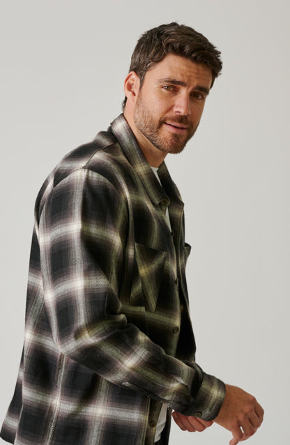 WOLF COTTON FLANNEL BUTTON UP