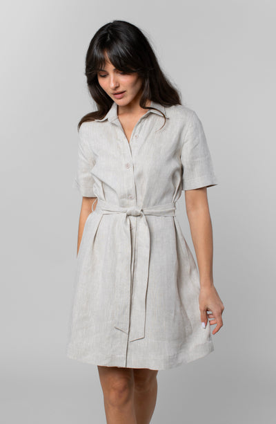 LINEN MONTAGE DRESS