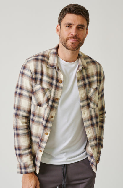 COYOTE COTTON FLANNEL BUTTON UP