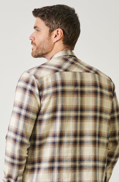 COYOTE COTTON FLANNEL BUTTON UP