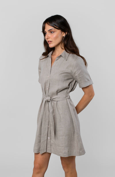 LINEN MONTAGE DRESS