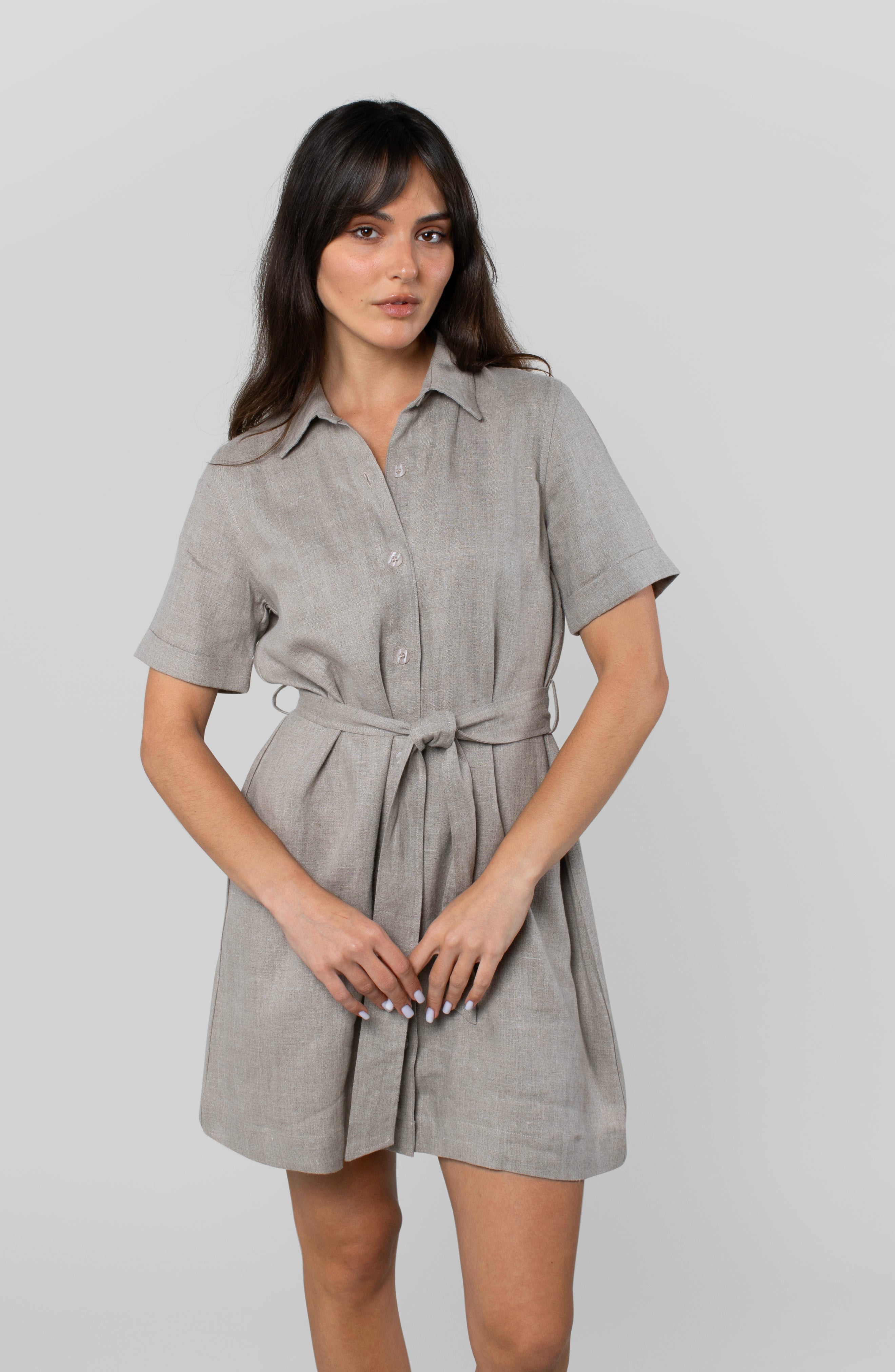 LINEN MONTAGE DRESS