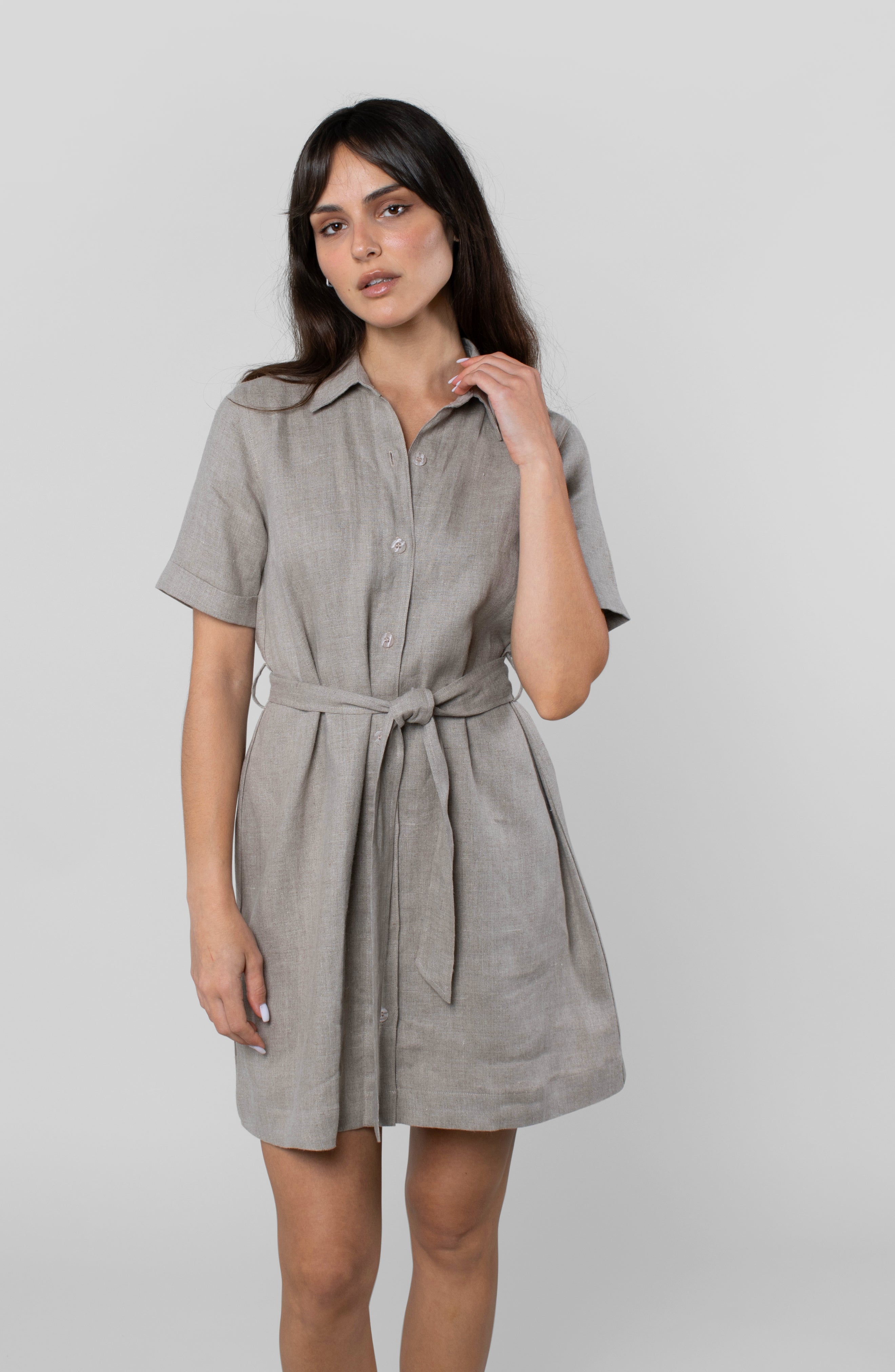 LINEN MONTAGE DRESS