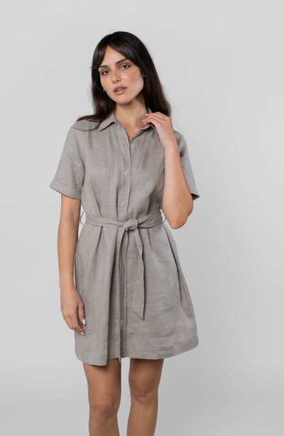 LINEN MONTAGE DRESS