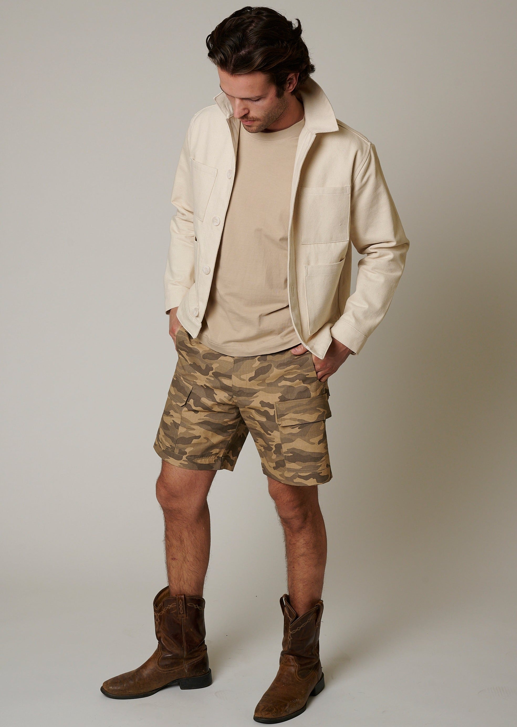 RIPSTOP CARGO CAMO SHORTS