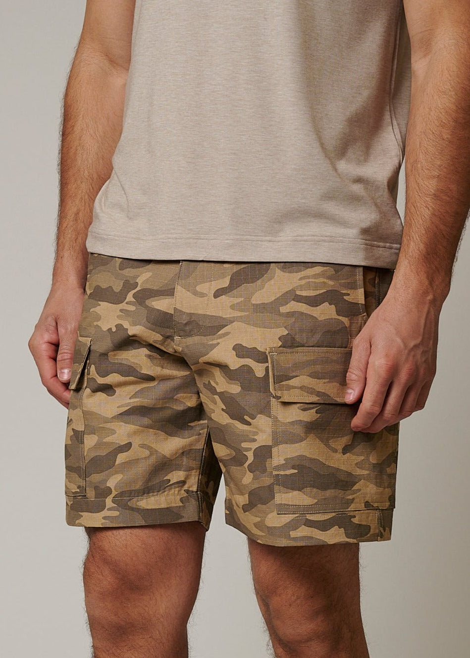 RIPSTOP CARGO CAMO SHORTS