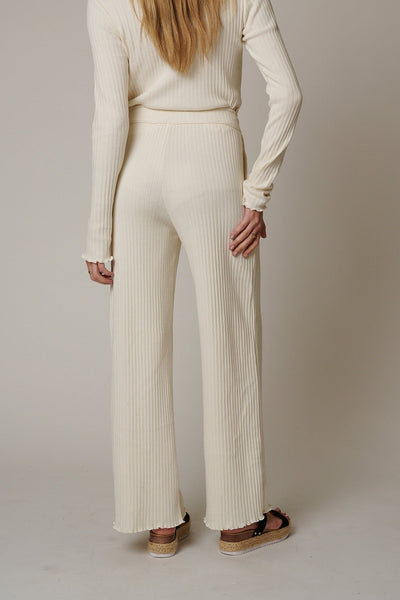 COTTON RIB PALAZZO PANT