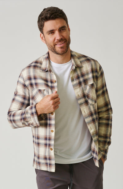 COYOTE COTTON FLANNEL BUTTON UP