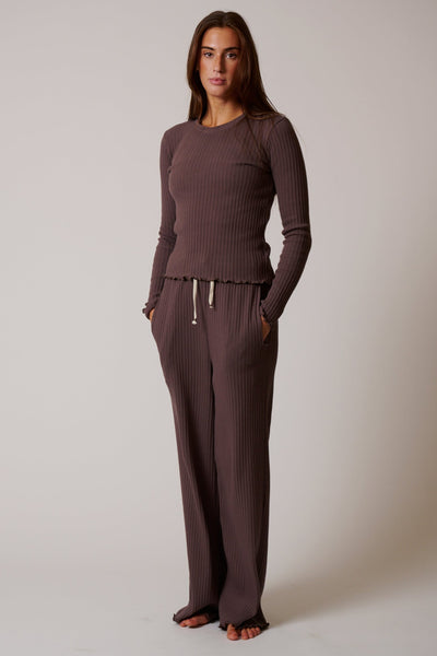 COTTON RIB PALAZZO PANT