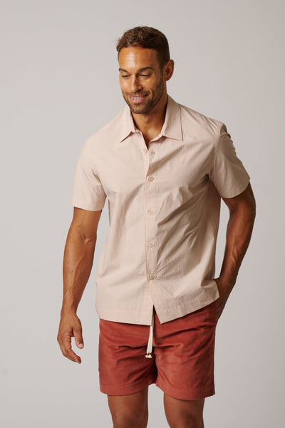 SHORT SLEEVE COTTON BUTTON UP