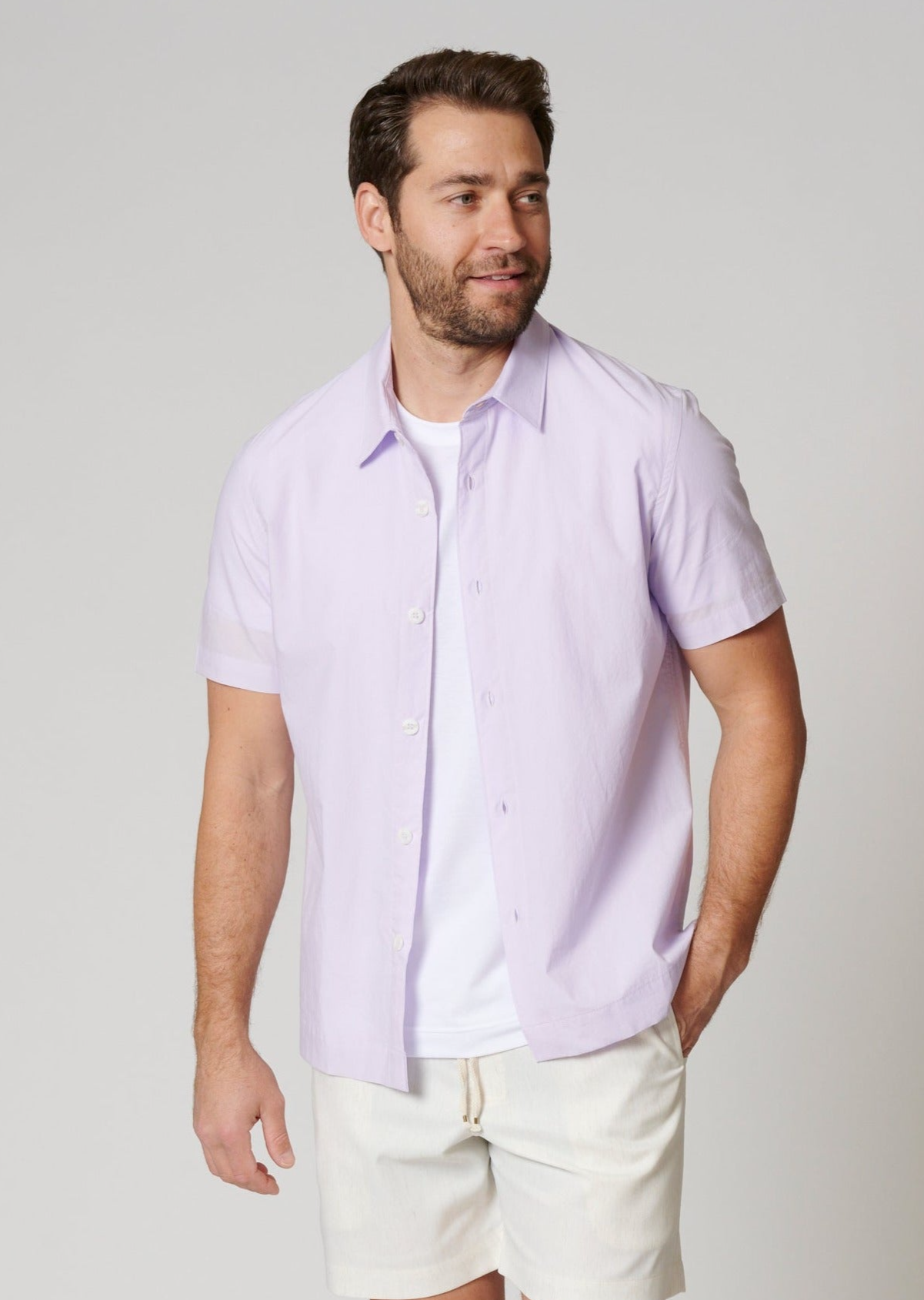 SHORT SLEEVE COTTON BUTTON UP