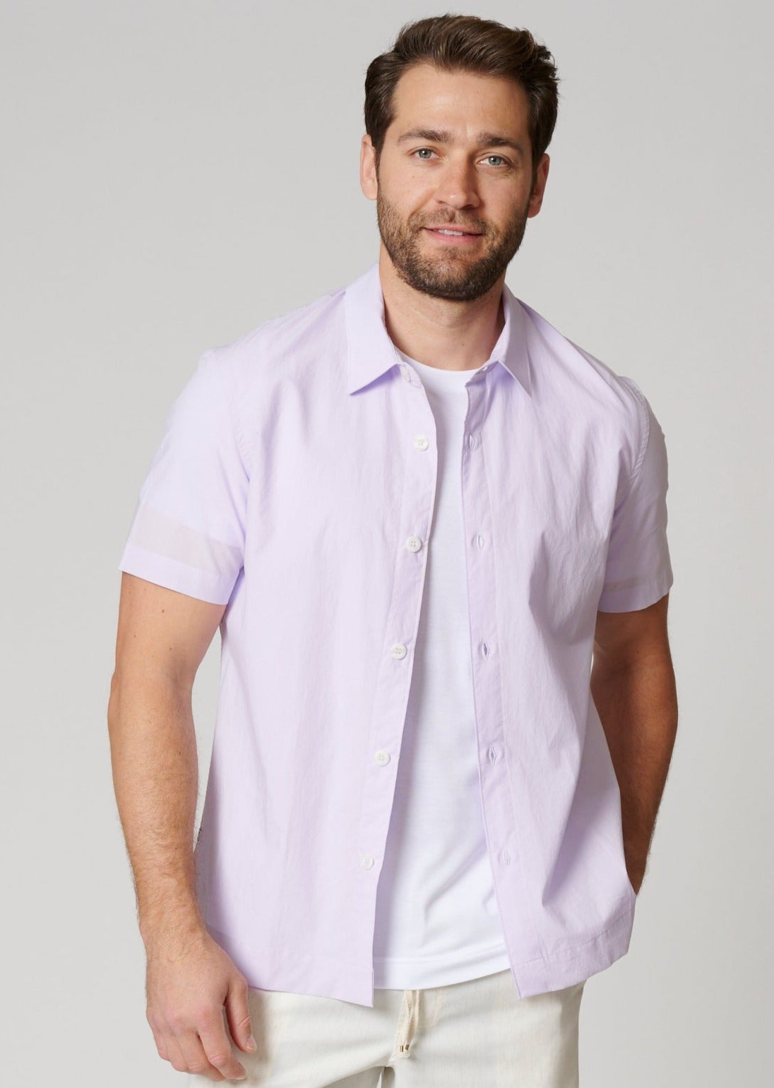 SHORT SLEEVE COTTON BUTTON UP