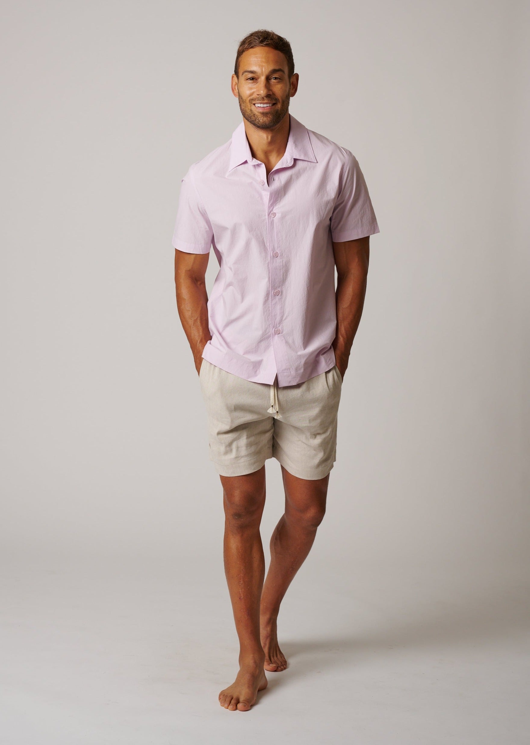 SHORT SLEEVE COTTON BUTTON UP