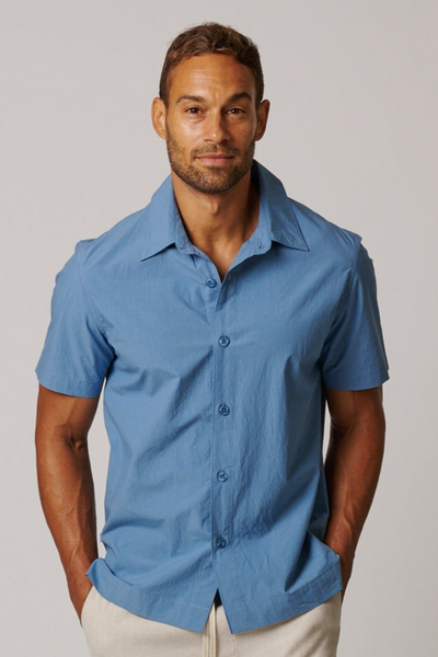 SHORT SLEEVE COTTON BUTTON UP