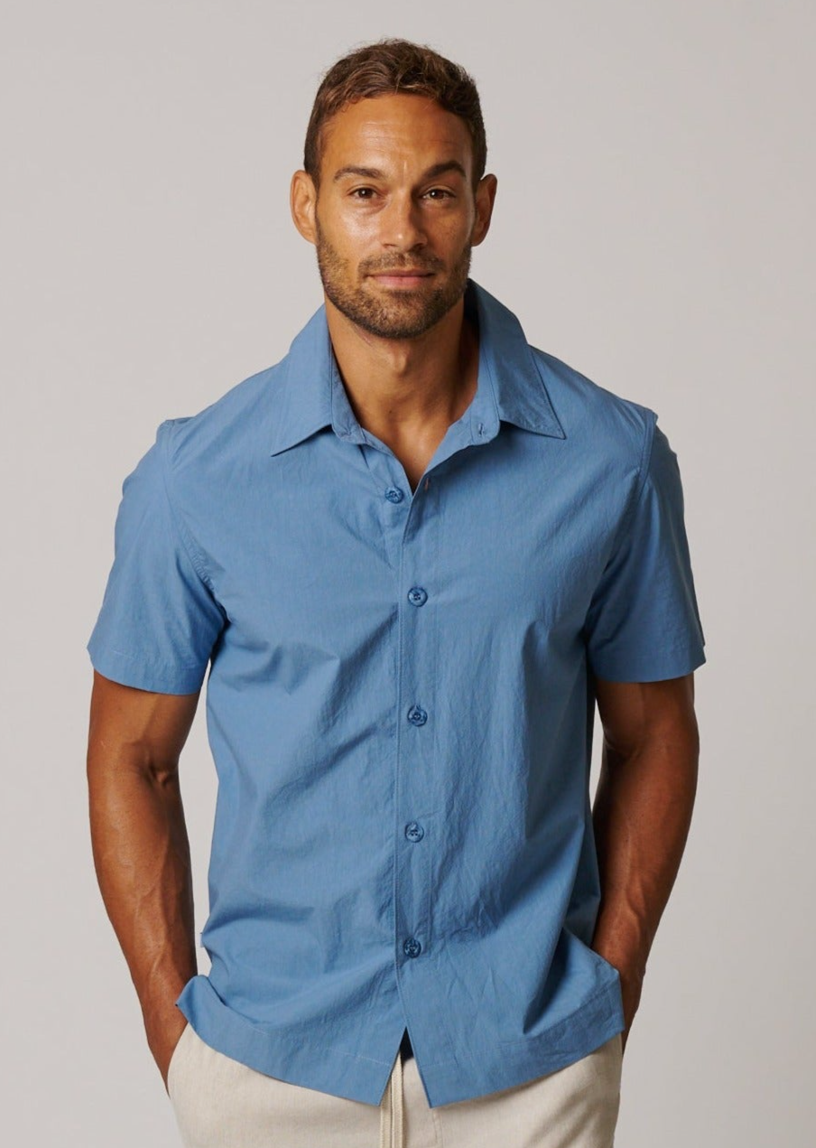 SHORT SLEEVE COTTON BUTTON UP