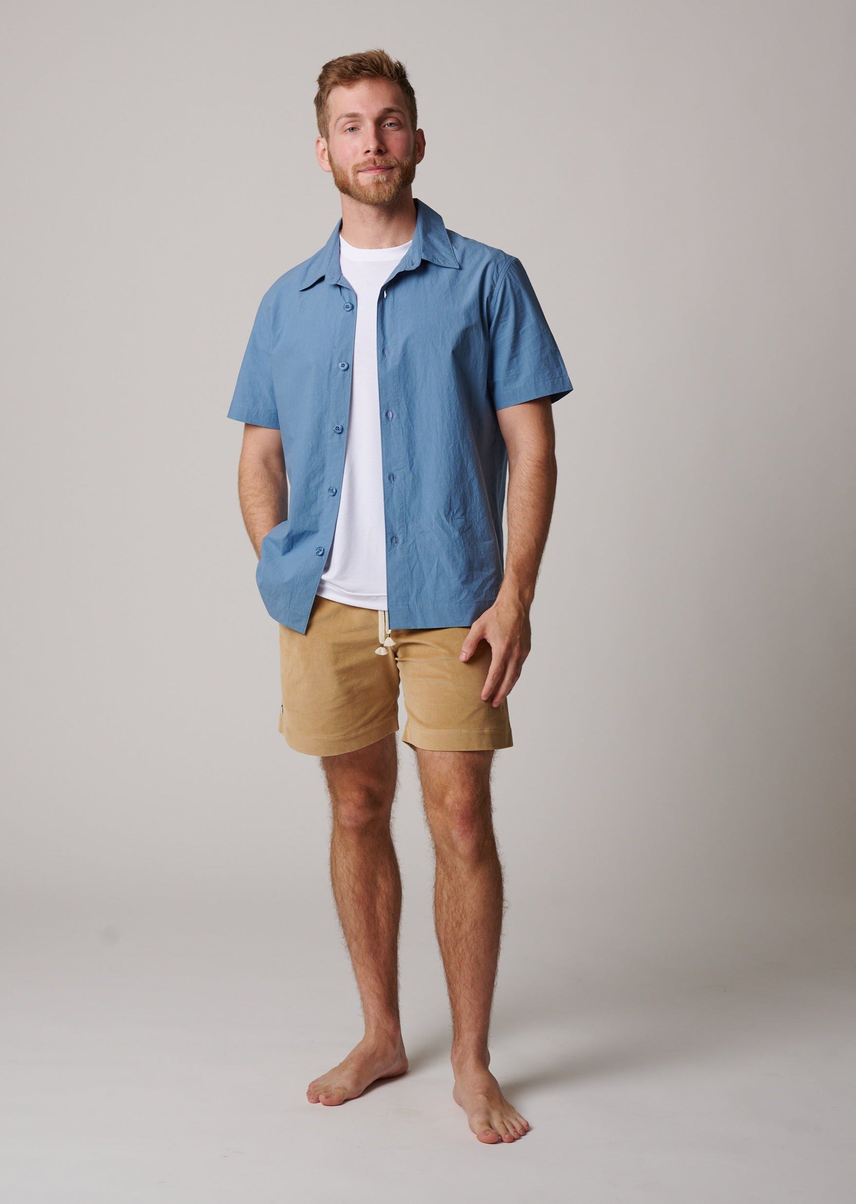 SHORT SLEEVE COTTON BUTTON UP