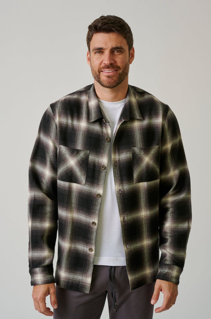 COTTON FLANNEL BUTTON UP - WOLF