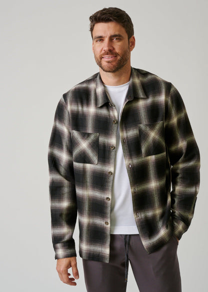 COTTON FLANNEL BUTTON UP - WOLF